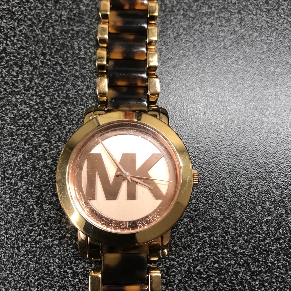 Michael Kors Rose Gold & Tortoise Watch